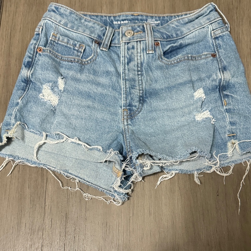 Old Navy Light Blue Distressed Denim Cutoff Shorts